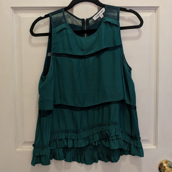 Elizabeth and James Tops - Emerald Elizabeth and James Silk tiered tank top